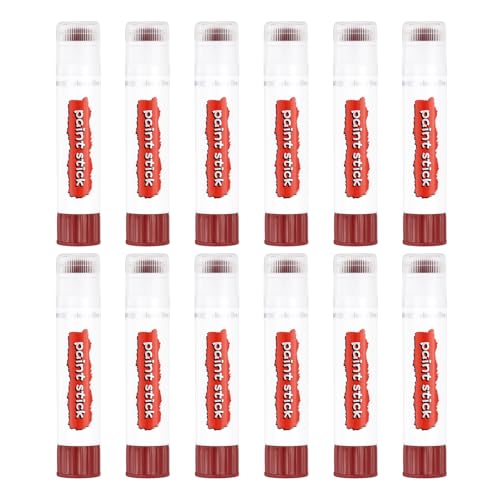PATIKIL Tempera Paint Sticks, 12 Pcs Solid Tempera Paints Sticks Washable Bulk Markers Pen Quick Drying for Artists Beginners Art Supplies, Brown - color: Brown