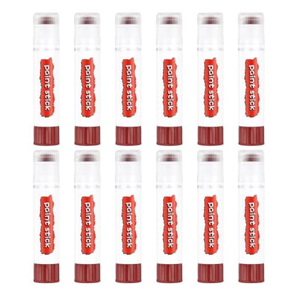 PATIKIL Tempera Paint Sticks, 12 Pcs Solid Tempera Paints Sticks Washable Bulk Markers Pen Quick Drying for Artists Beginners Art Supplies, Brown - color: Brown