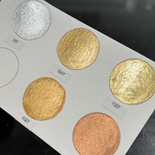 IUILE Handmade Watercolor Paints - Extra Fine Metallic Chrome Half Pan Set (5 colors) - color: Extra Fine Chrome