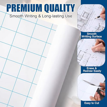 Jetec 1 Roll Large Grid Graph Paper Roll 2'' Grid 16.5 Inch x 98ft Giant Chart Poster Paper for Classroom Group Projects Building Plan Drafting Supplies Kids Students School Gifts - color: 2'' Grid, size: 16.5 Inch X 98ft