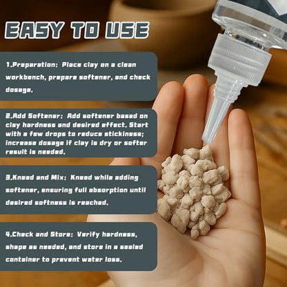 120ml Premium Polymer Clay Softener – Revive Hardened Clay, Enhances Flexibility & Adhesion, Adds Shine After Baking, Ideal for Ceramic Artists, Teachers & DIY Craft Lovers