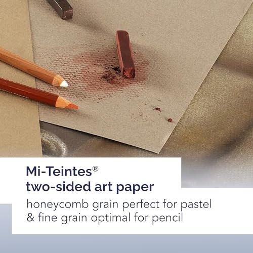Canson Mi-Teintes White Art Book, 5.8x8.3 inches, 80 Sheets, Blue Cloth Hardcover, Side Wire - Professional Artist Notebook for Sketching, Drawing - style: Spiral