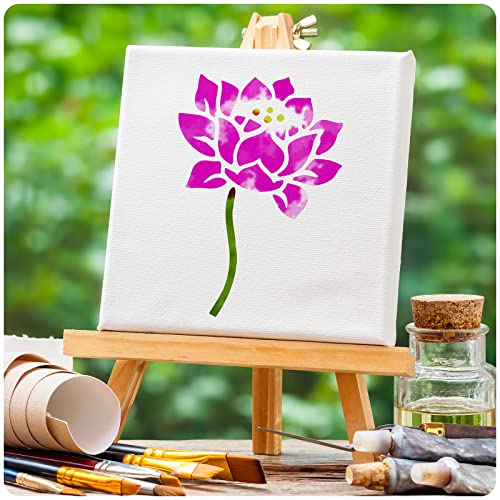 Marspark 72 Pcs Small Stencils for Crafts Reusable 3 Inch Stencils for Painting on Wood DIY Craft Paint Template for Wall Home Decor Card Rock Canvas Drawing Holiday (Flowering Plants) - style: Flowering Plants