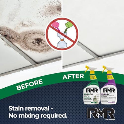 RMR Brands DIY Mold & Stain Remover Bundle, Complete Mold Killer & Mildew Prevention Kit, Disinfectant Spray, Includes 2-32 fluid ounce Bottles - size: 32 Fl Oz (Pack of 2)