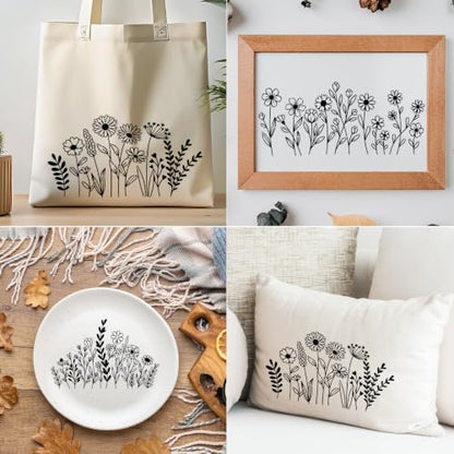 Large Floral Stencils for Painting on Crafts Wood Wall Reusable Templates - style: Floral plants