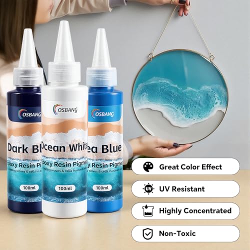 Ocean White Epoxy Resin Pigment 100ml/3.4 fl.oz, High Concentration Liquid Colorant for Resin Art, Ideal for Creating Waves, Cells, and Unique DIY Crafts - color: Ocean White