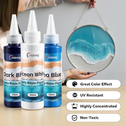 Ocean White Epoxy Resin Pigment 100ml/3.4 fl.oz, High Concentration Liquid Colorant for Resin Art, Ideal for Creating Waves, Cells, and Unique DIY Crafts - color: Ocean White