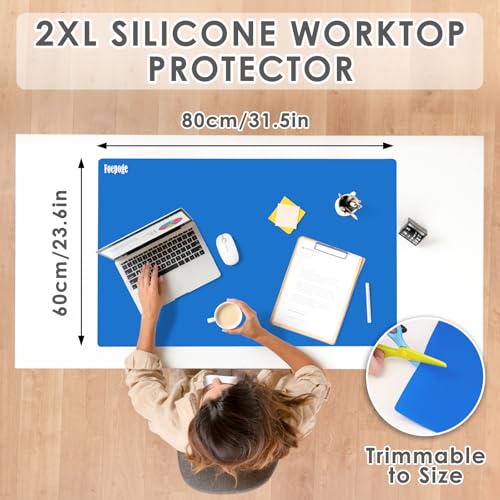 31.5" x 23.6" Extra Large Silicone Mat for Resin Casting, Crafts and Epoxy, Nonstick Silicone Sheet for Jewelry Casting Molds, Countertop Protector Mat Heat Resistant Placemats by Foepoge, Dark Blue - color: Dark Blue