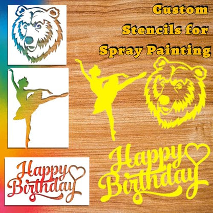 Custom Stencils for Spray Painting Reusable Calligraphy Letter Paint Stencils, Personalized Hollow Wall Stencil for Crafts, Graffiti & Fabric Painting (Painting Stencil) - style: painting stencil