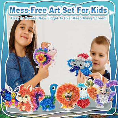 JRD&BS WINL Poke A Dot Art Kit - Magical Animals Theme No-Mess DIY Craft for Kids Mess-Free Fun for Kids, DIY Wood Craft Kits, Creative Activity, Christmas Gifts for Girls & Boys Ages 4 - style: Animal