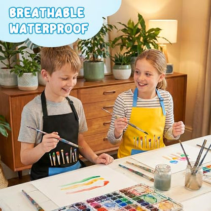 VZZNN 12 Pack Kids Art Smock,Waterproof Kids Painting Apron with Pocket for Art Crafts Painting Cooking Activities - color: Multicolor