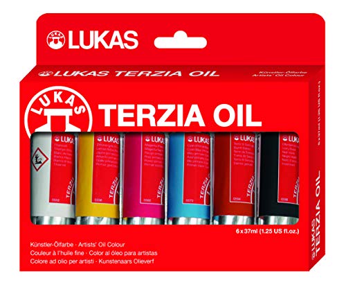 LUKAS Studio Artist Oil Color Paints - High-Pigment Oil Paint Made with Natural Binder for Artist, Painting, & More! - [Assorted Colors - 37 mL] - color: Set of 6 - 37 ml Tubes, size: 1.25 Fl Oz (Pack of 6)