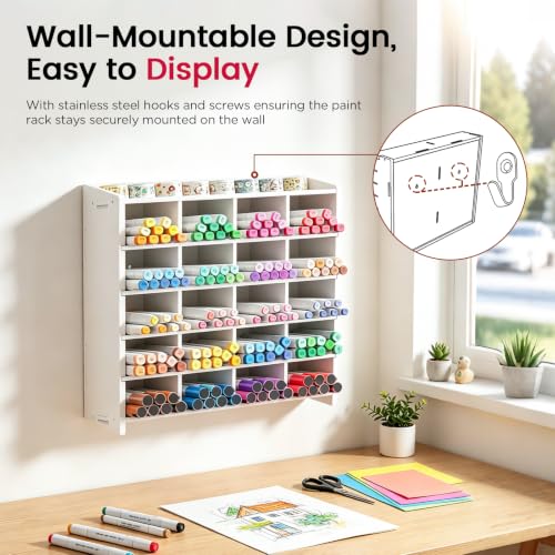 SANFURNEY Marker Organizer, Vertical Pen Organizer Storage for 280 Markers with 20 Compartments, Pencil Holder for Home Office Classroom Desk Desktop Stationery Pencil Storage