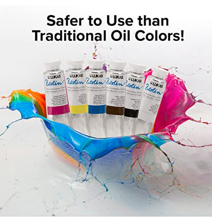 Lukas Berlin Pro Artists Water Mixable Oil Paint 37 ml Tube Burnt Sienna, Water Soluble, Lightfast Pigments, Quick Drying, Easy Clean-Up, Eco-Friendly, Professional Quality, 40 Color Range - color: Burnt Sienna, size: 1.25 Fl Oz (Pack of 1)
