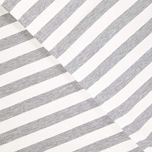 FabricLA Rayon Spandex Jersey Knit Fabric 1" Stripes - 58/60" Inches (150 CM) Wide by The Yard - 4 Way Stretch Fabric - Light to Medium Fabric 220 GSM - (Cream, Grey) - 1 Yard - color: Cream, Grey, size: 1 Yard Pre Cut