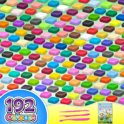 Air Dry Clay 192 Colors, Modeling Magic Clay Set with 3 Sculpting Tools, Arts Crafts Gift for Kids and Beginners - color: 192 Colors