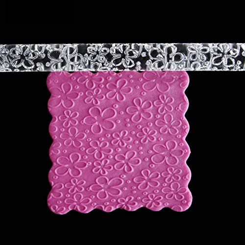 Rengue Acrylic Rolling Pin with 28 Patterns, Compliant Material, Comfortable Grip, 16 X 1 Cm, Lightweight for Dough and Pastry Acrylic Rolling Pin with 28 Patterns, Nan Kitchen (#5) - size: 51018 flowers