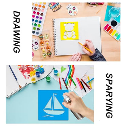 24 Piece Stencils for Kids Stencils for Painting Sidewalk Chalk Stencil Outdoor Garden Themed Stencil Kids Style Collection-5in - size: 5in