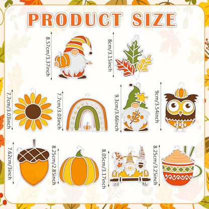 WinnerWhy 30 Sets Autumn Suncatchers Window Art Kits, DIY Sun Catchers Bulk Crafts Paint Your Own Window Ornaments for Party Birthday Activity Home Decor - style: Autumn Style