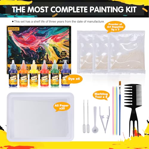 Water Marbling Paint for Kids - Arts and Crafts for Girls & Boys Crafts Kits Ideal Gifts for Kids Age 6-8 8-12
