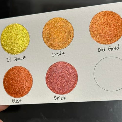 IUILE Handmade Watercolor Paints - Bronze Half Pan Set (5 colors) - color: Bronze