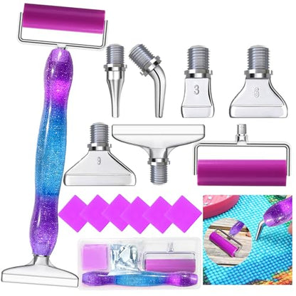 Diamond Painting Pen,Diamond Art Pen,Resin 5D Diamond Painting Pen Kit Tool Accessories (Purple Silver) - color: Purple Silver