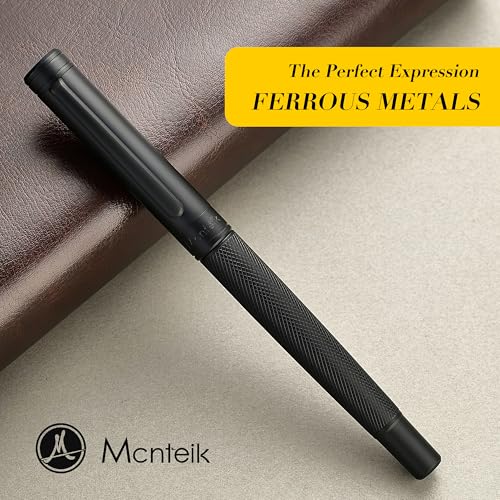 MCNTEIK Matte Black Forest Rollerball Pen, Luxury Pen with Schmidt Black Ink Refill, Fancy Pen Gift Set for Men & Women, Business Signature, Executive, Office, Nice Fancy Designer Pens - color: Black