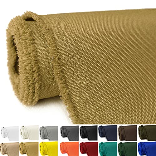 Waterproof Canvas Fabric by The Yard 58" W 600D Upholstery Polyester Material Indoor Outdoor Water Resistant Fabric for Chair Cushion Furniture Cover Sewing DIY Cloth, 1 Yard Sand Yellow - color: Sand Yellow, size: 1 Yard 36" x 58"