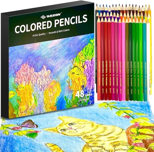 Colored Pencils for Adult Coloring Books,48 Count Colored Pencil Set for Sketching,Drawing,Coloring & Painting,Pre-sharpened Color Pencils for Beginners,Ideal Art Supplies for Professional Artists - color: 48colors