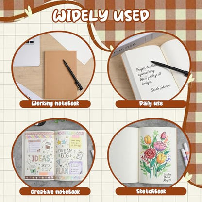 moheaaei 8 Pcs Blank Notebook, A5 Size Hardcover Sketchbook Blank, 5.5 x 8.25 Inches 128 Sheets/256 Pages Premium Paper Sketch Pad for Drawing Travelers Journal Books Art Office Supplies