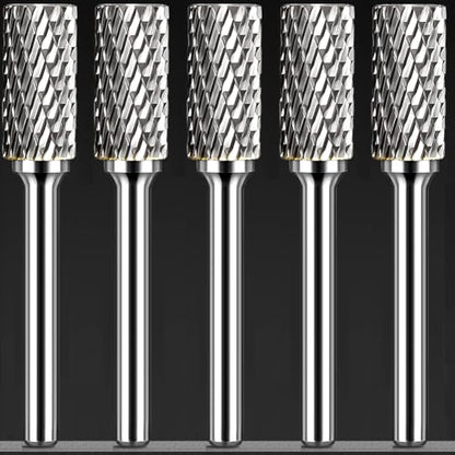 Tungsten Carbide Burr Set SA-5 Double Cut Rotary Burr File(1/2” cutter Dia X 1”Cutter Length) with 1/4'' Shank for Die Grinder Drill Bits (Pack of 5)…