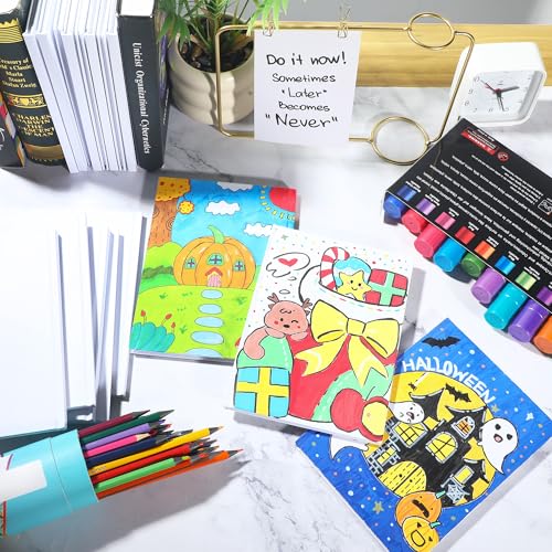 miikoul 12 Pack Hardcover Blank Book,100GSM White Blank Books for Kids to Write Stories,40 Pages 6x8 Inch Blank Page Journal Make Your Own Book Ideal for Teens Reading Writing Drawing Guestbook - color: White-6*8inch