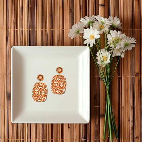CHGCRAFT 16 Pcs Plants Flowers Pattern Polymer Clay Texture Sheet Geometric Abstract Flowers Patterns Rubber Clay Texture Mat for Polymer Clay Making Earrings Jewelry DIY Crafts 4 × 2.5 Inch - style: Plants Flowers