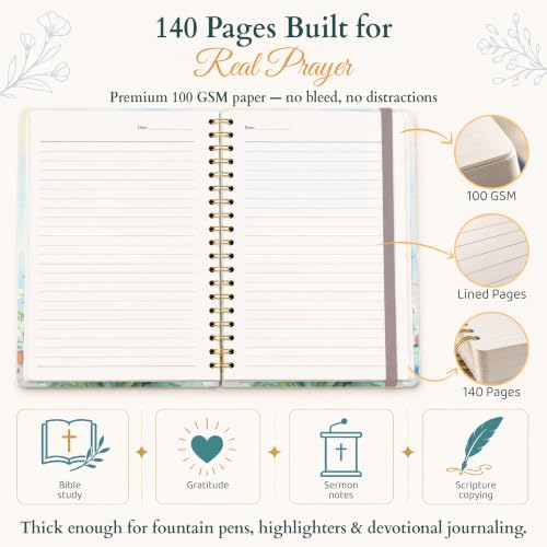 Hardcover Blank Christian Notebook – 140 Pages – Jeremiah 29:11 | Lined Pages with Bible Verse Cover – Inspirational Writing Spiral Notebook for Bible Study, "For I Know the Plans" - color: Plans