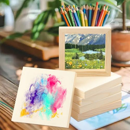 26 Pack 5 x 5 Inch Wood Panels, 5 inch Square Wooden Canvas Boards for Crafts, Painting, and DIY Art Projects - size: 26 Pack 5 x 5 Inch
