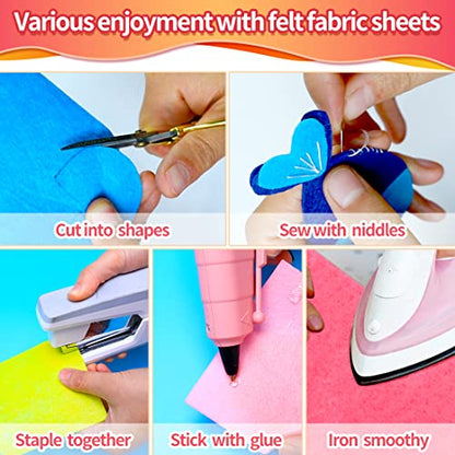 IOOLEEM Pre-Cut Craft Felt Squares - 108pcs, 4"x4" (10 cm x 10 cm), White Felt Fabric Sheets for Sewing & Crafts - color: White, size: Plain 4x4 inches (10x10cm)