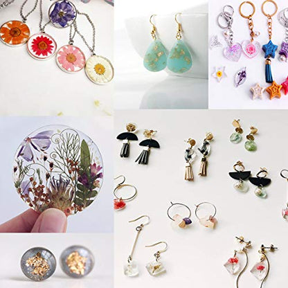Suhome 73 Pack Resin Earring Mold Jewelry Silicone Resin Molds Making Kits Including Earring, Pendant, Bracelet, Necklace, Button Silicone Casting Molds for Beginners - color: Earring