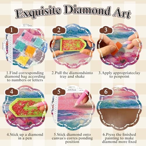 BYGFHLYW 5D Full Round Drill Diamond Painting Kits for Adults, Flower Diamond Art Kit, Diamond Dots Kits Gem Arts DIY Crafts for Home Wall Deco Present, 12x16Inch - color: KM1143-1