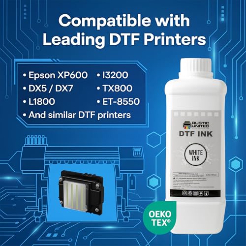 Premium Pack of 20 DTF White Ink 1000ml Heat Transfer Printing Direct to Film Refill for All DTF Printers Epson ET-8550, L1800, L800, R2400, P400, P800, XP15000, R1390, I3200 - color: White, size: 20 Bottles