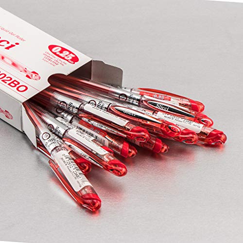 Pentel Arts Slicci 0.25 mm Extra Fine Gel Pen, Red Ink, Box of 12 (BG202-B) - color: Red, size: 12 Count (Pack of 1), style: 0.25mm