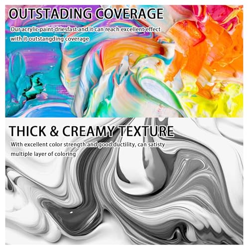 SNOWSUN Basics Titanium White Acrylic Paints, Large Bulk Acrylic Paint (42.4 oz, 1000ml) Non Toxic Gloss Heavy Body Art Paint for Multi-Surface, Ideal for Canvas Wood Ceramic Fabric and Nail Art Leather, Stone Craft, for Artists & Beginners - color: titan