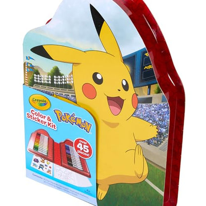 Crayola Pokemon Art Kit for Kids (45pcs), Pokemon Coloring Book Pages & Stickers, Gifts for Kids, DIY Craft Kit for Girls & Boys, Ages 4+ - style: Pikachu