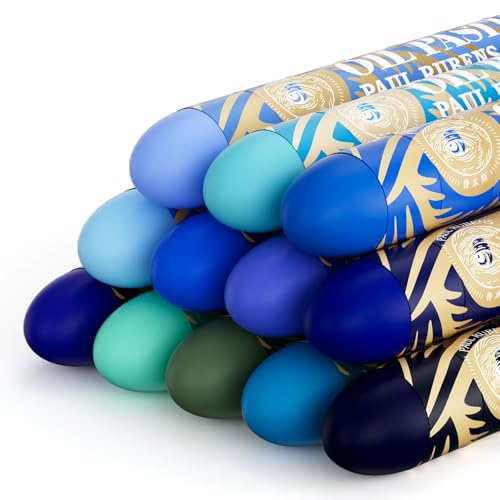 Paul Rubens Large Oil Pastels Set - 12 Ocean Colors (0.79" x 4.72" Jumbo Sticks), Vibrant, Creamy Texture and Blends Easily for Artists, Students and Professionals, Ideal for Filling in Large Areas - color: 12 Ocean Colors