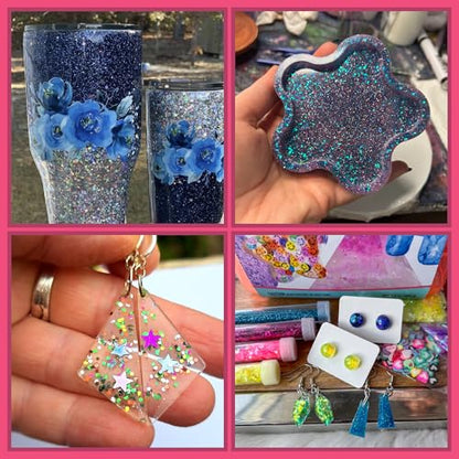 Alumilite Creation Kit – 84-Piece Resin Craft Kit for Beginners with Mica Powder, Glitter, Mylar Flakes, Charm Slices, and Tools for Epoxy and UV Resin DIY Crafts, Tumblers, Jewelry, & Keychains