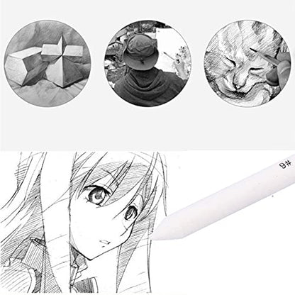 Srliya Blending Stumps and Tortillions Set Drawing Tools with 2pcs Sandpaper for Sketching