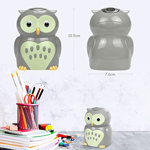 Eagle Owl Electric Pencil Sharpener, Cute Cartoon Animal Design, Battery Operated (Owl)