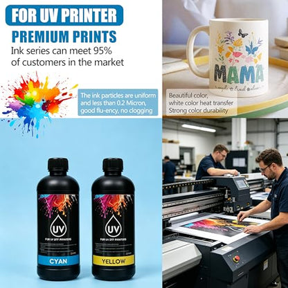 UV DTF Ink 1000ml White Ink for UV DTF Printer Printing on A B Films for XP600 TX800 i3200 i1600 L805 1390 DX4 DX5 DX6 DX7 DX10 Sticker Printer (1000ML White Ink) - style: 1000ML White Ink