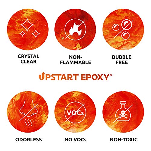 Upstart Epoxy Art Resin Epoxy 32 Ounces, Crystal Clear, High Gloss | DIY Craft Kit for Making Jewelry, Mold Casting, Resin Art, Wood Art, Easy 1:1 Ratio, Water-Resistant Coating, & No VOC's