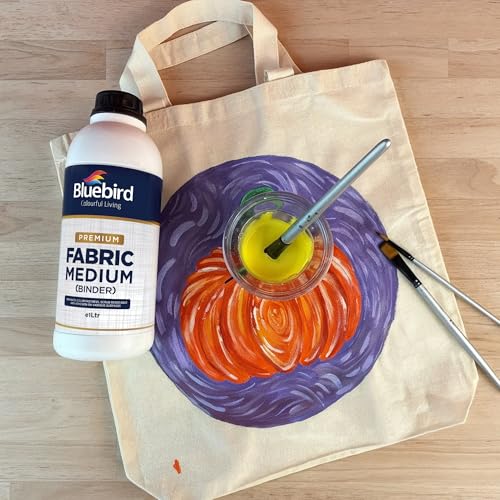 BLUEBIRD Fabric Medium - Textile Medium for Fabric Painting, Prevents Flaking, Ideal for Clothes, Accessories, and More (33.8 Fl Oz / 1 Liter) - size: 33.8 Fl Oz (Pack of 1)