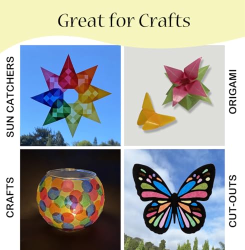 Translucent Wax Paper, Kite Paper, Glassine Papers. Suitable for Making Window Stars, Waldorf Stars (Bright, 4 x 4 inch) - color: Bright, 4 x 4 inch